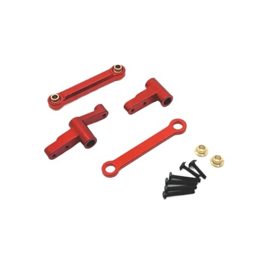 for Mjx for 14209 14210 1/14 for Metal Steering Group Steering Parts Assembly Car Remote Control Upgrade Parts Accessories RC Car Repair Kit(Red) - color: Red