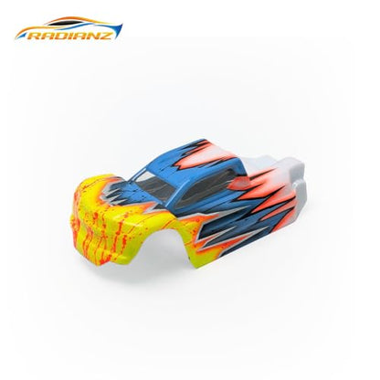 Helidirect RADIANZ Hobby Plus Speck-B Reggie Truggy Airbrush Lexan Body Surge – Pre-Painted Lightweight Truggy Body Shell for HobbyPlus Speck-B - color: Surge
