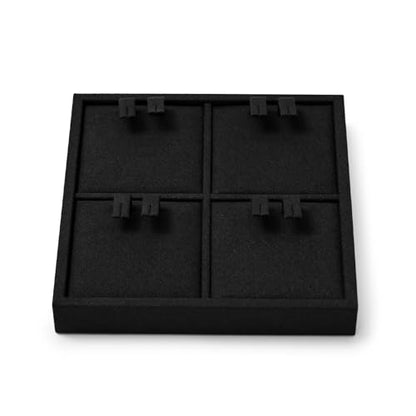 Oirlv Microfiber Jewelry Earring Display Tray Black | Black Microfiber Tray, Soft Premium Material, Sturdy Build, Great for Stud and Drop Earrings, Professional Display - style: P13702