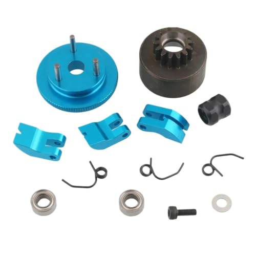 Universal 14T Flywheel Clutch Bell Set for 1/8 RC Car HSP KYOSHO Buggy Truck Truggy Level 21 to 28 Nitro Engine Upgrade Parts(1 Set Blue) - color: 1 Set Blue