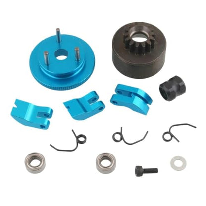 Universal 14T Flywheel Clutch Bell Set for 1/8 RC Car HSP KYOSHO Buggy Truck Truggy Level 21 to 28 Nitro Engine Upgrade Parts(1 Set Blue) - color: 1 Set Blue