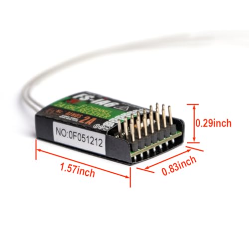 JeeFly RC Receiver FS-iA6 6-Channel 2.4GHz Remote Control Receiver with Dual Antenna Compatible with FS-i4/i6/i10/GT2E/GT2F/GT2G Transmitters for RC Airplanes, Helicopters & Drones