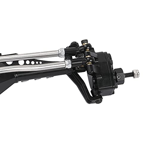 1/10 RC Car Aluminum Alloy Front Portal Axle Assemble for Capra 1.9 UTB AXI03004 RC Crawler Upgrades (Black) - color: Black