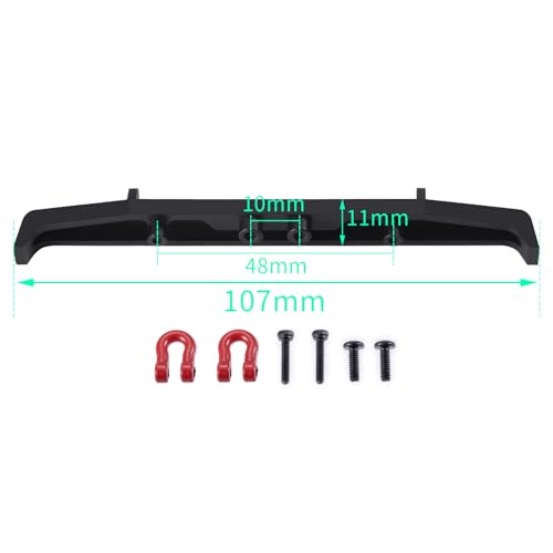 CNC Aluminum Front & Rear Bumper Mounts Set for 1/18 TRX4M RC Car | 26g Front and 16g Rear Bumper with Tow Trailer Hook for 1/18 TRX4M High Trail K10 RC Crawler Car Upgrade Parts
