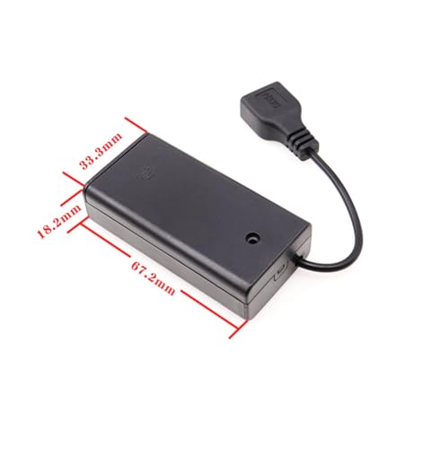 5Pcs AA Battery Holder 2 Cell with Cover/ON Off Switch/USB Female, 2xAA Battery Case for Technology Production Toy Models Accessory DIY - size: 2AA covered with USBFB