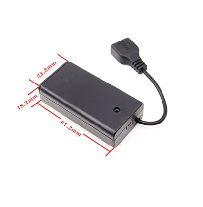 5Pcs AA Battery Holder 2 Cell with Cover/ON Off Switch/USB Female, 2xAA Battery Case for Technology Production Toy Models Accessory DIY - size: 2AA covered with USBFB