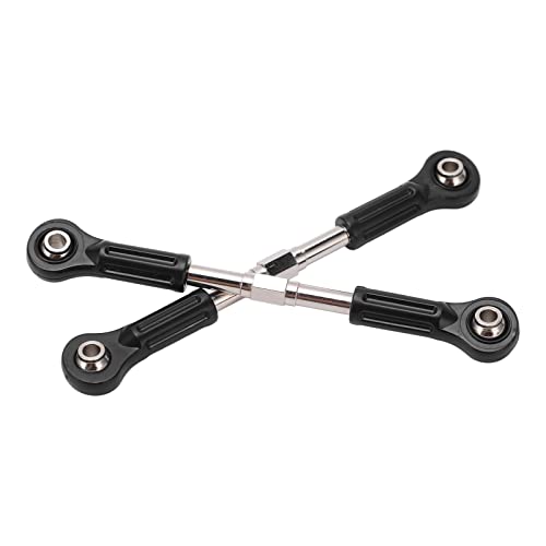 Metal Steering Tie Rod, 2pcs Alloy Ball Head Linkage Pull Rod for 1/8 1/10 RC Cars, with High Durability and Flexible Steering for Pickup Trucks SUV Series