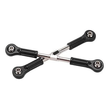 Metal Steering Tie Rod, 2pcs Alloy Ball Head Linkage Pull Rod for 1/8 1/10 RC Cars, with High Durability and Flexible Steering for Pickup Trucks SUV Series