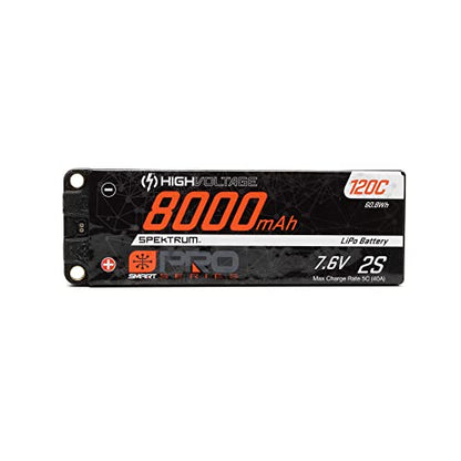 Spektrum 7.6V 8000mAh 2S 120C Smart Pro Race Hardcase LiHV Battery: Tubes, 5mm, SPMX82S120HT