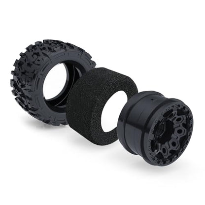 2Pack Surpass Hobby 2.68" Wheel Tires Set Swamp Claw Mud Terrain Tires 68 * 125mm for 1/8 1/10 RC Crawler Car - color: Zimu, size: 2 Pack