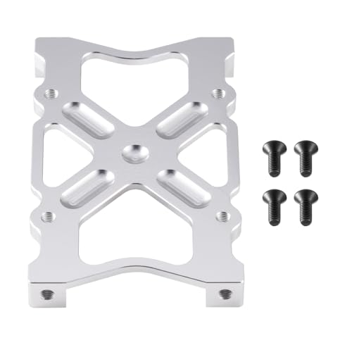 Aluminum Chassis Brace Beam Mount Fixed Bracket Plate for 1/10 Axial SCX10 RC Crawler Car Upgrade Accessories (Silver) - color: Silver