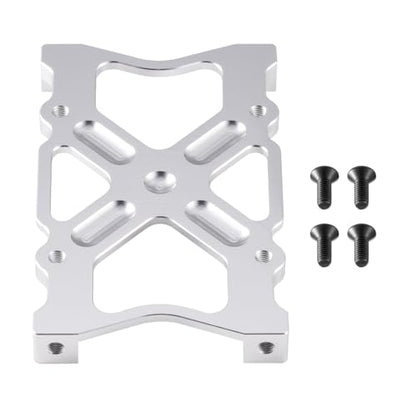 Aluminum Chassis Brace Beam Mount Fixed Bracket Plate for 1/10 Axial SCX10 RC Crawler Car Upgrade Accessories (Silver) - color: Silver