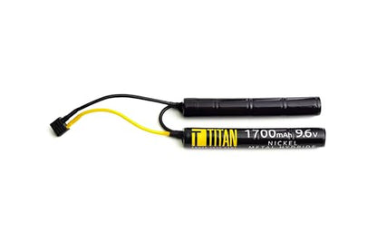 Titan Batteries Nimh Airsoft Battery Compatible with AEG Airsoft Gun - 9.6V, 1700 mAh Nunchuck