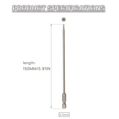 RC Hex Bit 6 Inch Power Bits 4mm for Screwgun/Power Drill(2MM X 3PCS) | High-speed Steel Precision Screwdriver Bits,Hex Head Allen Wrench Drill Bit Set,Magnetizable Tips,S2 alloy steel - size: 2MM X 3PCS