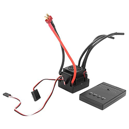 Waterproof 120A Brushless ESC for RC Car, High Performance RC Brushless ESC with Programming Card, 2-4S LiPo 4-8S NiMh Compatible, Built - in Cooling Fan and Multiple Protectio