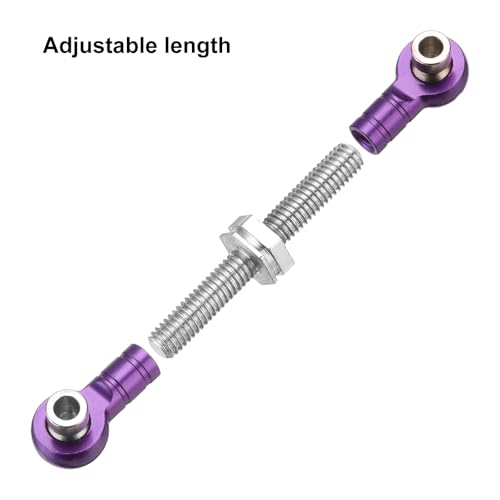MECCANIXITY 4pcs Steering Servo Turnbuckle Rod RC Aluminum Alloy Linkages for HSP 1/10 94123 On-Road RC Car(Purple) - color: Purple, size: 32mm