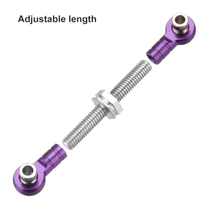 MECCANIXITY 4pcs Steering Servo Turnbuckle Rod RC Aluminum Alloy Linkages for HSP 1/10 94123 On-Road RC Car(Purple) - color: Purple, size: 32mm