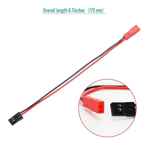 5-Pack RC Connector Cables - On/Off Switch, JST & JR Y Parallel Adapters for Traxxas, Axial Car, Crawler Truck - ESC, Battery, Motor, Fan & Light Compatibility