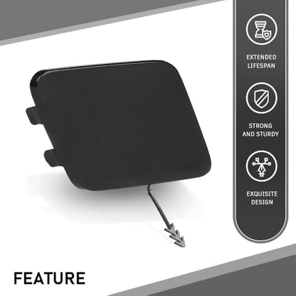 LQI Front Bumper Tow Hook Eye Cover Cap Fit Audi Q3 (Quattro) 2015-2018 | Black 8U0807241AGRU - size: Front | Fit Audi Q3 & Q3 Quattro 2015-2018