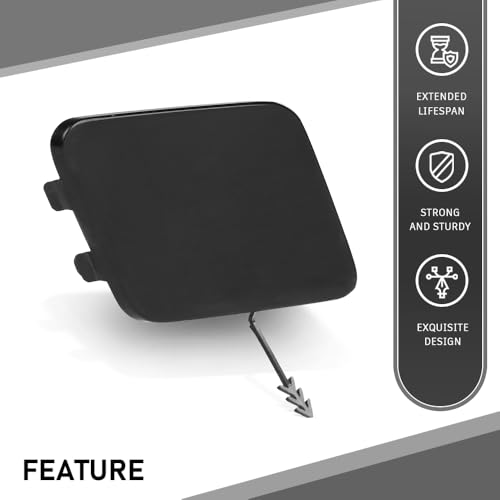 LQI Front Bumper Tow Hook Eye Cover Cap Fit Audi Q3 (Quattro) 2015-2018 | Black 8U0807241AGRU - size: Front | Fit Audi Q3 & Q3 Quattro 2015-2018