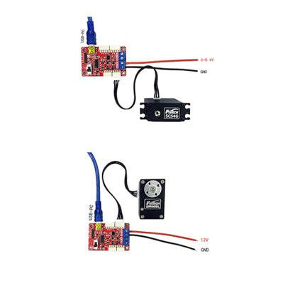 30KG High-Torque Serial Bus Servo 12V 360° Continuous Rotation Programmable Smart Industrial Digital Servo with Controller for RC Car Steering Servo Robotic Arm (1 Servo with 1 Controller) - style: 1 Servo With 1 controller