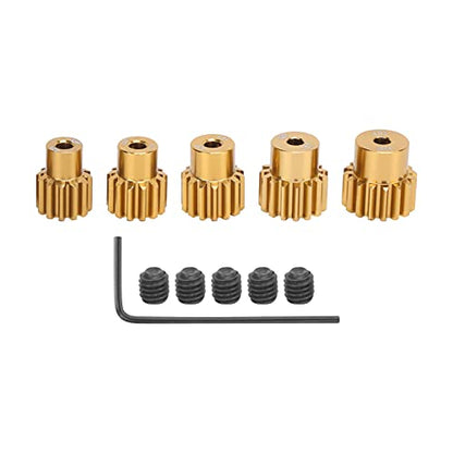 5PCS 32DP 540 Motor Pinion Gear, 12T 13T 14T 15T 16T Pinion Motor Gear Set with Hex Key for 1/10 RC Car Brushed Brushless Motor, 16T 3 175mm Shaft Pinion Gears Parts Set Kit