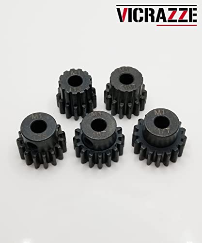 Steel M1 Pinion Gear Set 13T 14T 15T 16T 17T for 1/8 1/10 RC Car | Hardened Steel, Fits 1/8 1/10 RC RC Buggy, Short Course, Truggy and Monster Truck,CNC Machined