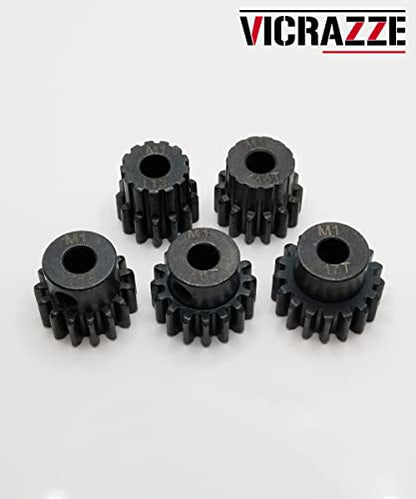 Steel M1 Pinion Gear Set 13T 14T 15T 16T 17T for 1/8 1/10 RC Car | Hardened Steel, Fits 1/8 1/10 RC RC Buggy, Short Course, Truggy and Monster Truck,CNC Machined