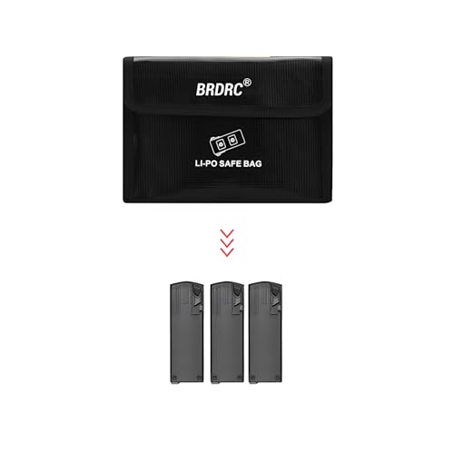 Lipo Battery Safety Bag - Flame Retardant & Explosion Proof Battery Storage Protective Case for DJI Air 3/3s/Mavic 3/3 Classic/3 Cine (3 Batteries)