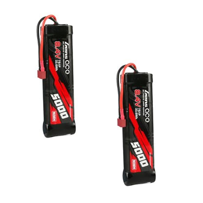Gens ace 8.4V 5000mAh Ni-MH Battery Flat Style with T Plug(2Pcs) - size: 2Pcs