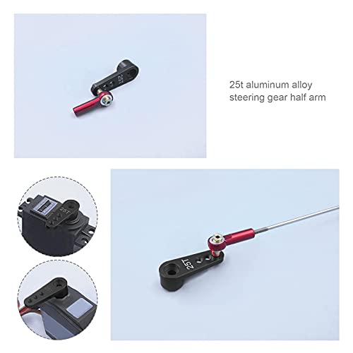 2X RC 25T Steering Servo Horn Arm 28mm Long 3 Holes M3 Thread for Remote Control Car Models 12mm 16mm 18mm Titanium Colour