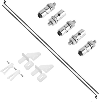 20Pcs Adjustable Pushrod Connector Linkage Stopper 1.3mm & 20Pcs Nylon Control Horns 21x10 mm & 20Pcs 1.2 x 210mm Z Push Rods Parts Compatible for RC Airplane Plane Boat Replacement