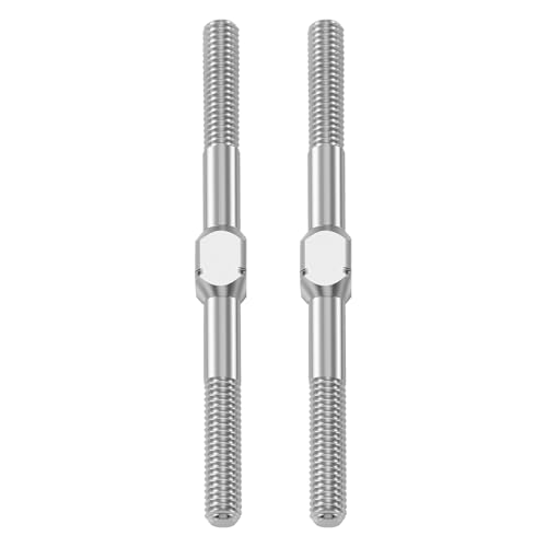 RCHUBAM 2PCS RC Turnbuckles Camber M3 Link Rod for 1/10 TRX-4 Slash 4X4 | 1 Pairs 14mm-50mm Suspension Rod,Alloy Steering Linkage Tie Rods - style: 42mm