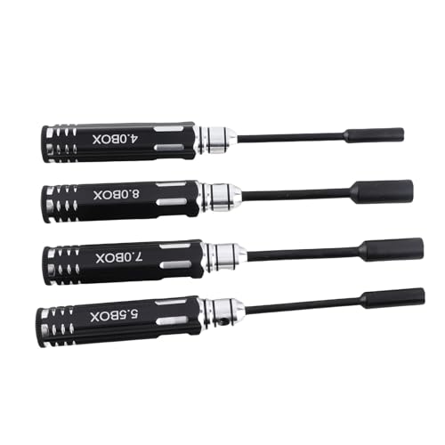 JTLB 4pcs Hex Socket Nut Driver Set Hex Wrench Set Key 4.0MM 5.5MM 7.0MM 8. with Aluminum Alloy Handle for RC Cars Model Airplanes