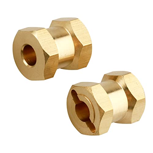 4pcs 12mm Brass Wheel Hex Hub Offset Extension Hex Drive Adapter Combiner Coupler Conversion for 1/10 RC Crawler Axial SCX10 CC01 Jeep Wrangler D90 Wraith (15mm) - size: 15mm
