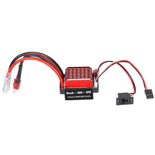 HUIOP 540 Brushed Motor RC Crawler Motor 55T 3-Slot and 60A ESC RC Car ESC Brushed Electric Speed Controller 6V/2A BEC for 1/10 RC Car