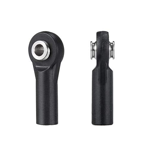 10Pcs M3 Plastic Bent Rod Ends,Black M3 Crawler Width Balls Ends for Axial D90 SCX10 RC Car (Black B) - color: Black B