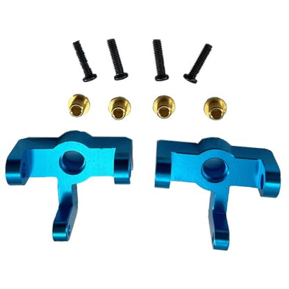 DEVMO 2pak RC Hub Carrier, RC Metal Steering Hub Carrier Knuckle Left/Right Compatible with W-ltoys 1/14 144001 RC Car(Blue)