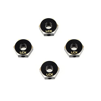 LCX Racing 1/10th RC Crawler Car 12mm Brass Wheel Hex Hubs Drive Adapter for Axial SCX10 III UTB10 Capra 1.9 Unlimited Trail Buggy, Upgrades Parts Accessories