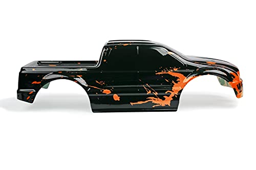 SummitLink Custom Body Compatible for T/E Maxx Shell Cover E-Maxx 1/10 Scale RC Car (Truck not Included) (Muddy Orange Over Black) - style: Muddy Orange Over Black