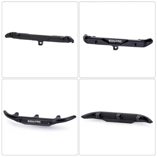 GOUPRC Aluminum Alloy RC Front & Rear Bumper for Axial SCX30 Bronco C10 1/30 RC Crawler Car Upgrade Replacement Parts - color: Black