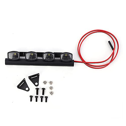 4pcs LED Roof Light Bar for /10 RC Crawler SCX10 TRX4 Defender, Universal Fit Plastic Model Car Accessory, Exquisite Design Service Life Strip Lighting Hobby Grade Kit Fans - size: 4 lights