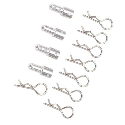 RC Body Post Mount, Adjustable Height Aluminum Alloy RC Car Shell Column, Silver Locator Holes for MJX 1/14 14301 14302 Trucks