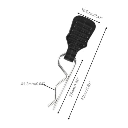 50 Pieces 1.2mm Universal RC Body Clips with Pull Tabs Car Clips RTR Clip Pins H165 Assembly Spare Parts for 1:8 1:10 1:12 Scale Redcat HPI Himoto HSP Exceed RC Car Parts Truck Buggy（Black - color: 1.2mm