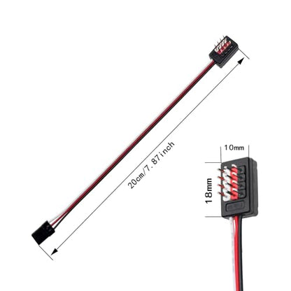 2Pcs 200mm JR Receiver Distribution Wire, Servo Extension Power Splitter Cable for 1/8 1/10 1/16 RC Car Crawler Truck, LED Roof Light Winch Cooling Fan ESC Battery Upgrade Parts