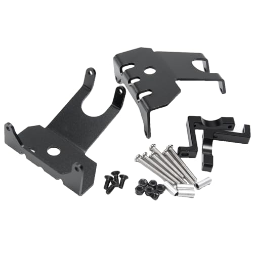 2PCS RC Car Aluminum Axle Protector Chassis Armor Front & Rear Skid Plate Compatible with 90018 90048 90053 1/10 RC Crawler Car Upgrades (Black) - color: Black