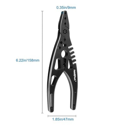 HobbyPark Multi-Function RC Shock Pliers Tool RC Shock Shaft & Tie Rod Clamp, Ball Link Remover for 1/8 1/10 RC Car Truck Crawler Buggy Drift (Black & Silver) - color: Black & Silver