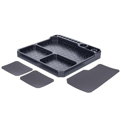 1/10 1/18 1/24 Rc Car Organizer Tray Silicone Tool Holder Storage Box 155x155mm Models Upgrade Replacement Modify Parts RC Car Repair Kit - color: Black