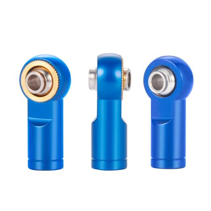 QUE-T 10Pcs Metal Left-Hand Thread Link Rod End M4 Ball Joint Head for RC Crawler Car Boat (Blue) - color: Blue