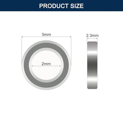 682ZZ Deep Groove Ball Bearings, ID 2mm x OD 5mm x Width 2.3mm Miniature Bearings, Double Metal Shielded Ball Bearing Chrome Steel Z2 Lever 20pcs - size: 682ZZ 2x5x2.3mm